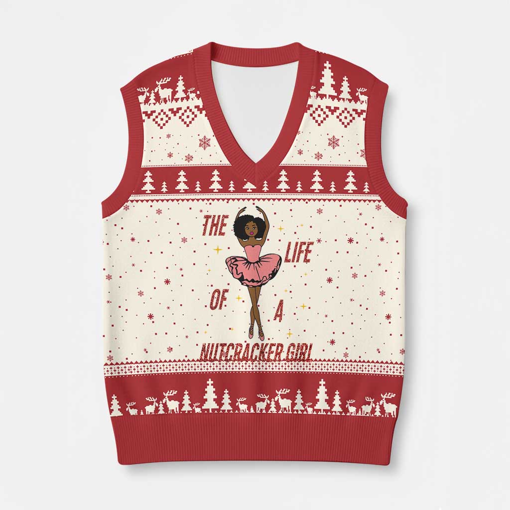 Black Nutcracker V-Neck Knit Sweater Vest The Life Of A Ballet Girl TS14 Beige Red Print Your Wear