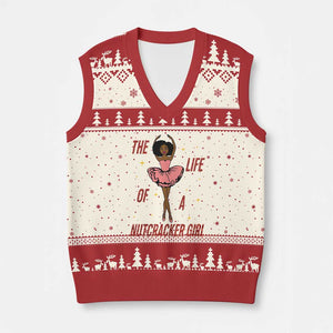 Black Nutcracker V-Neck Knit Sweater Vest The Life Of A Ballet Girl TS14 Beige Red Print Your Wear