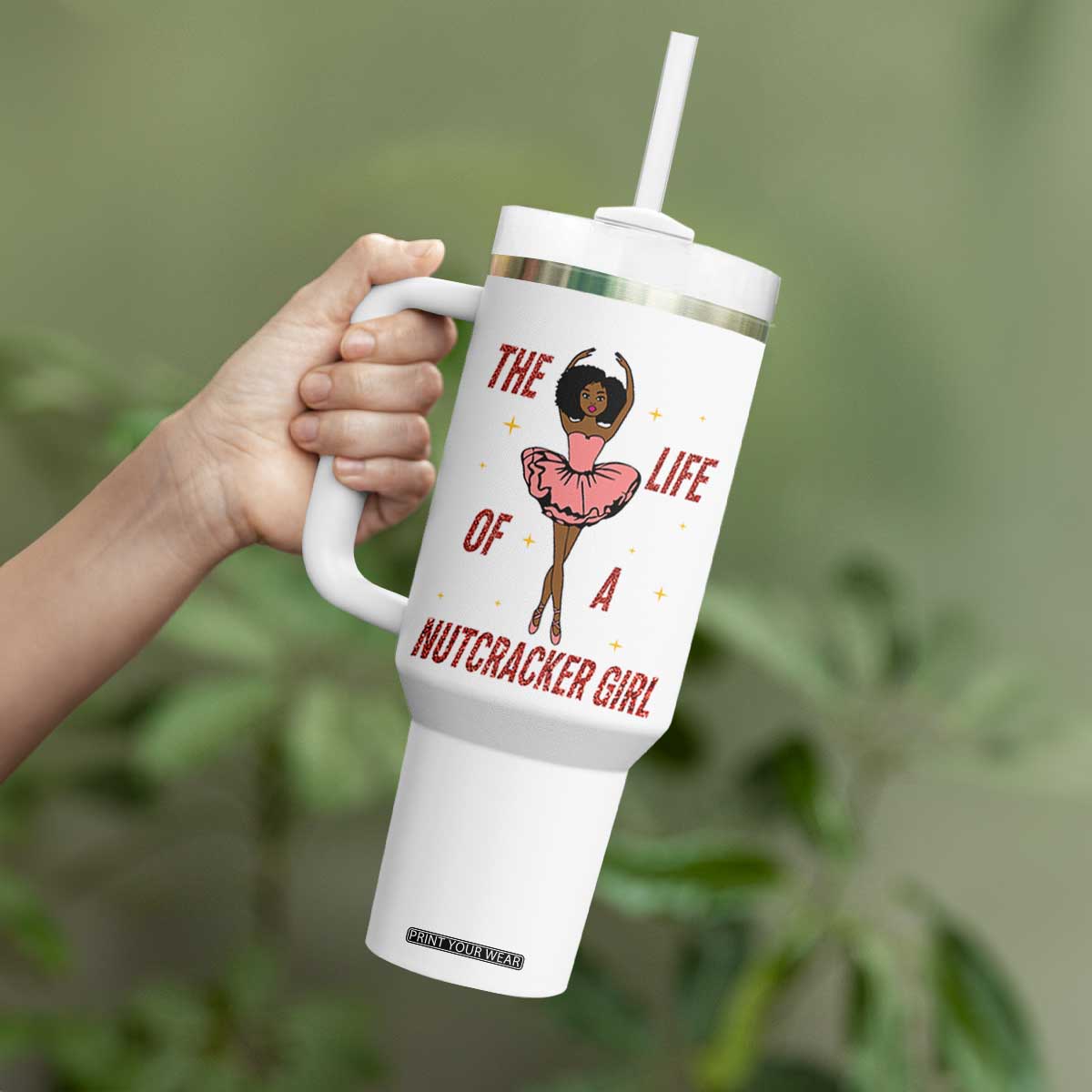Black Nutcracker Tumbler With Handle The Life Of A Ballet Girl TS14 Print Your Wear