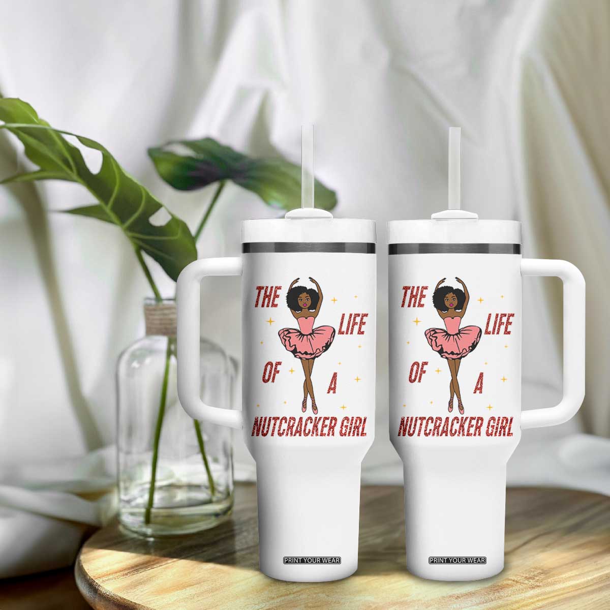Black Nutcracker Tumbler With Handle The Life Of A Ballet Girl TS14 Print Your Wear