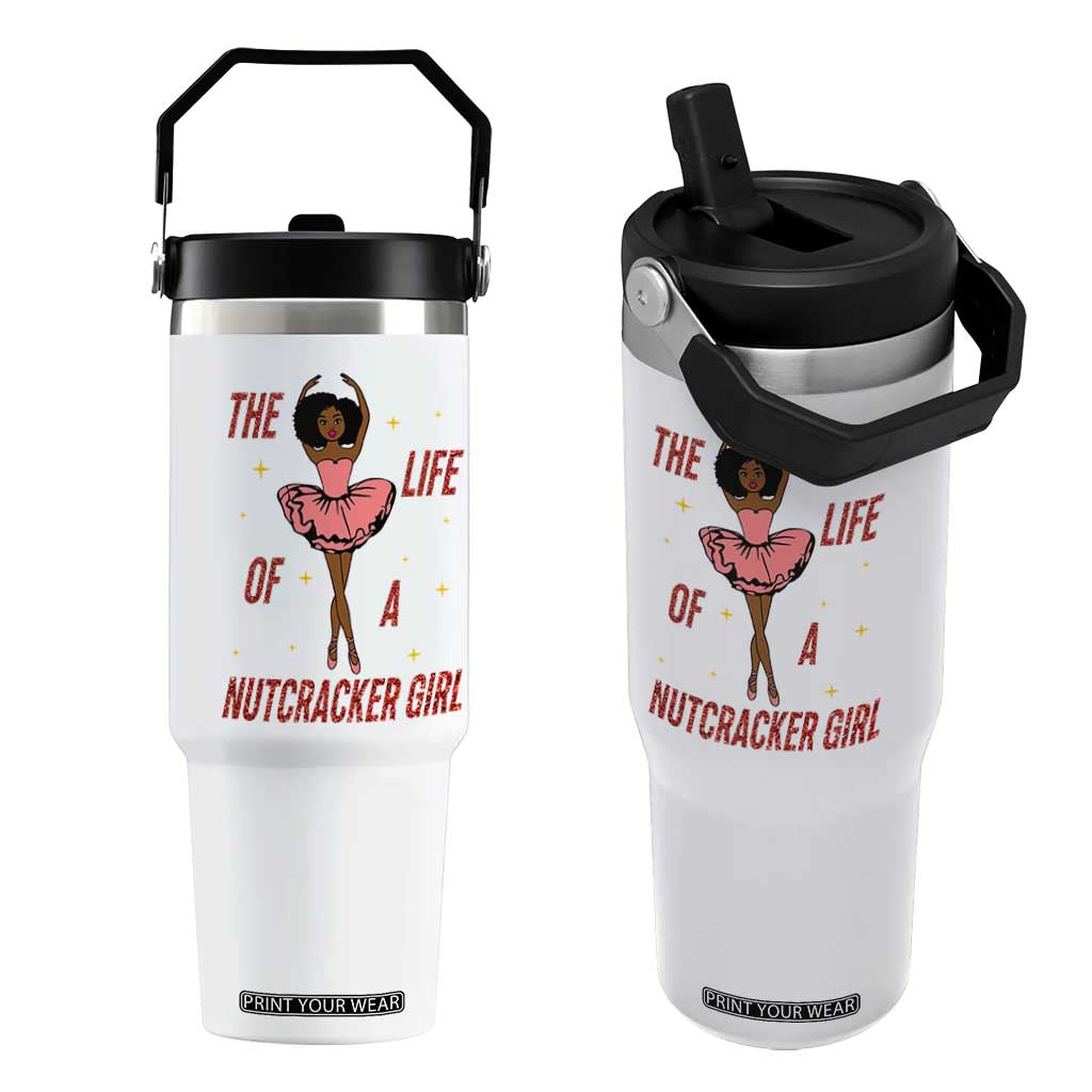 Black Nutcracker Flip Straw Tumbler The Life Of A Ballet Girl TS14 One Size: 30 oz White Print Your Wear