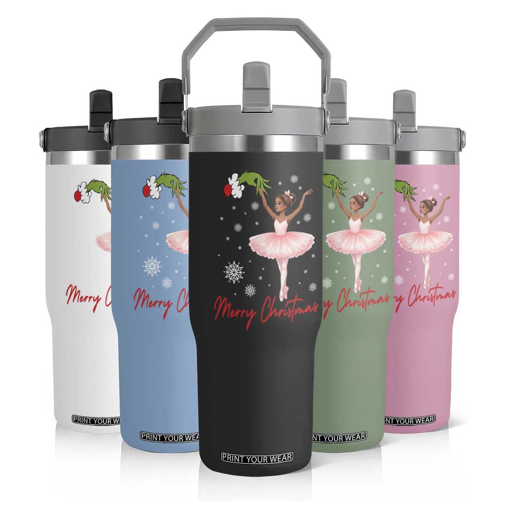 Black Nutcracker Ballet Flip Straw Tumbler Merry Christmas TS14 Print Your Wear