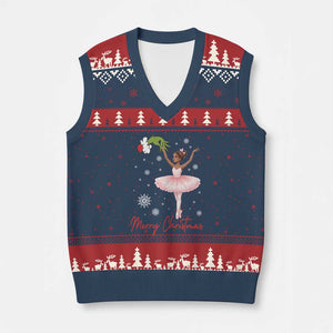 Black Nutcracker Ballet V-Neck Knit Sweater Vest Merry Christmas TS14 Navy Red Print Your Wear