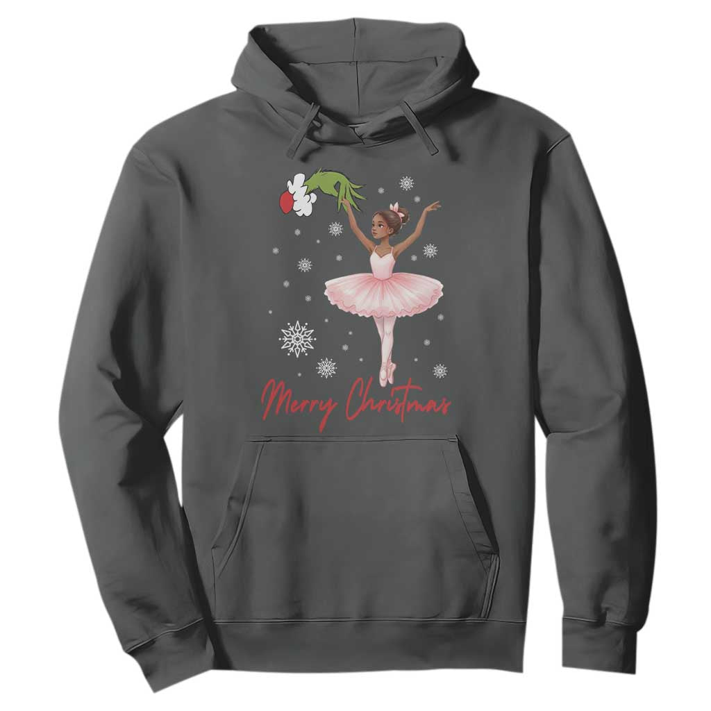 Black Nutcracker Ballet Hoodie Merry Christmas TS14 Dark Heather Print Your Wear