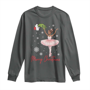 Black Nutcracker Ballet Long Sleeve Shirt Merry Christmas TS14 Dark Heather Print Your Wear