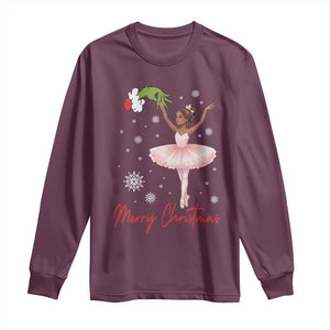Black Nutcracker Ballet Long Sleeve Shirt Merry Christmas TS14 Maroon Print Your Wear