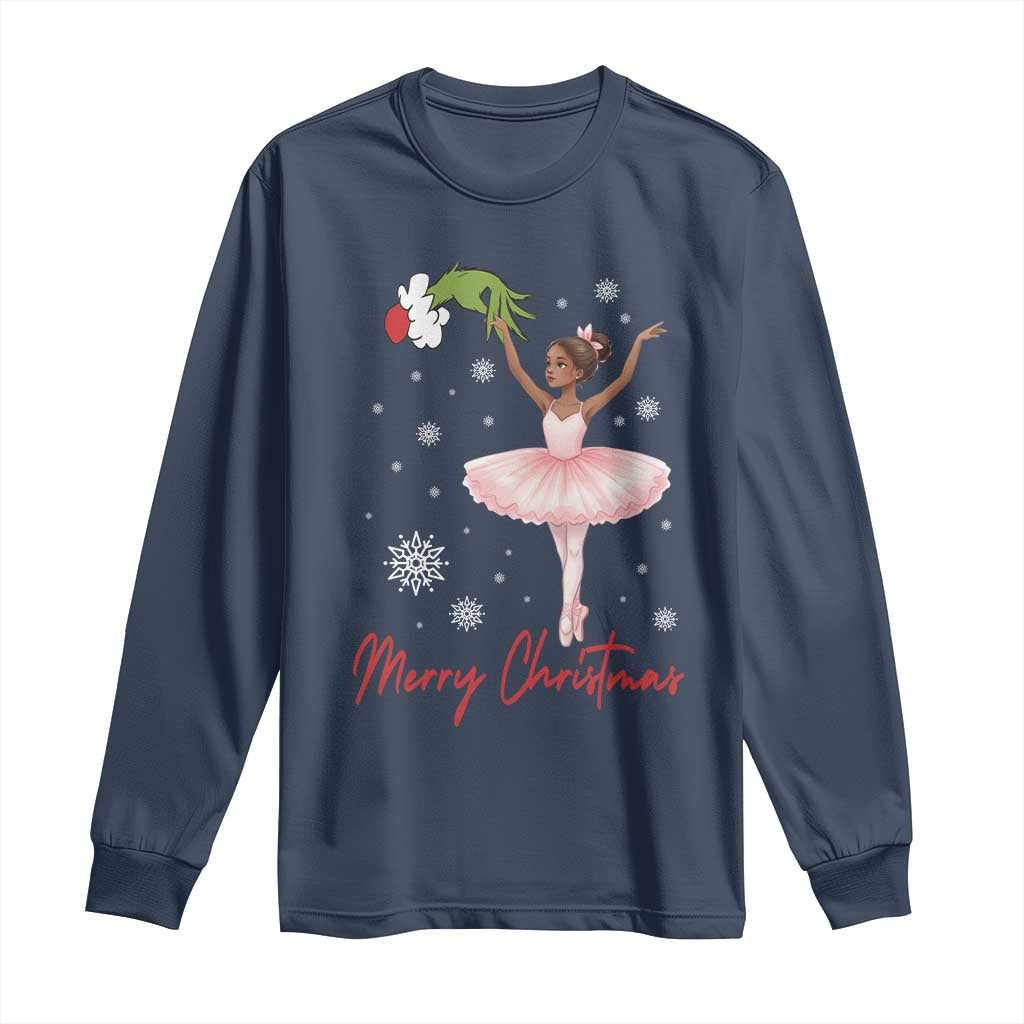 Black Nutcracker Ballet Long Sleeve Shirt Merry Christmas TS14 Navy Print Your Wear