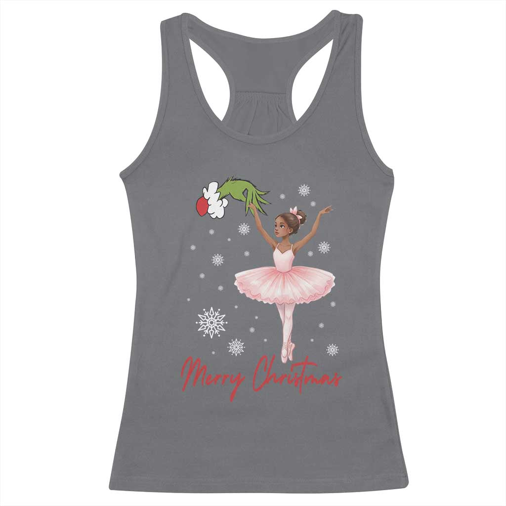 Black Nutcracker Ballet Racerback Tank Top Merry Christmas - Print Your Wear