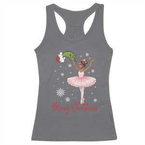 Black Nutcracker Ballet Racerback Tank Top Merry Christmas - Print Your Wear