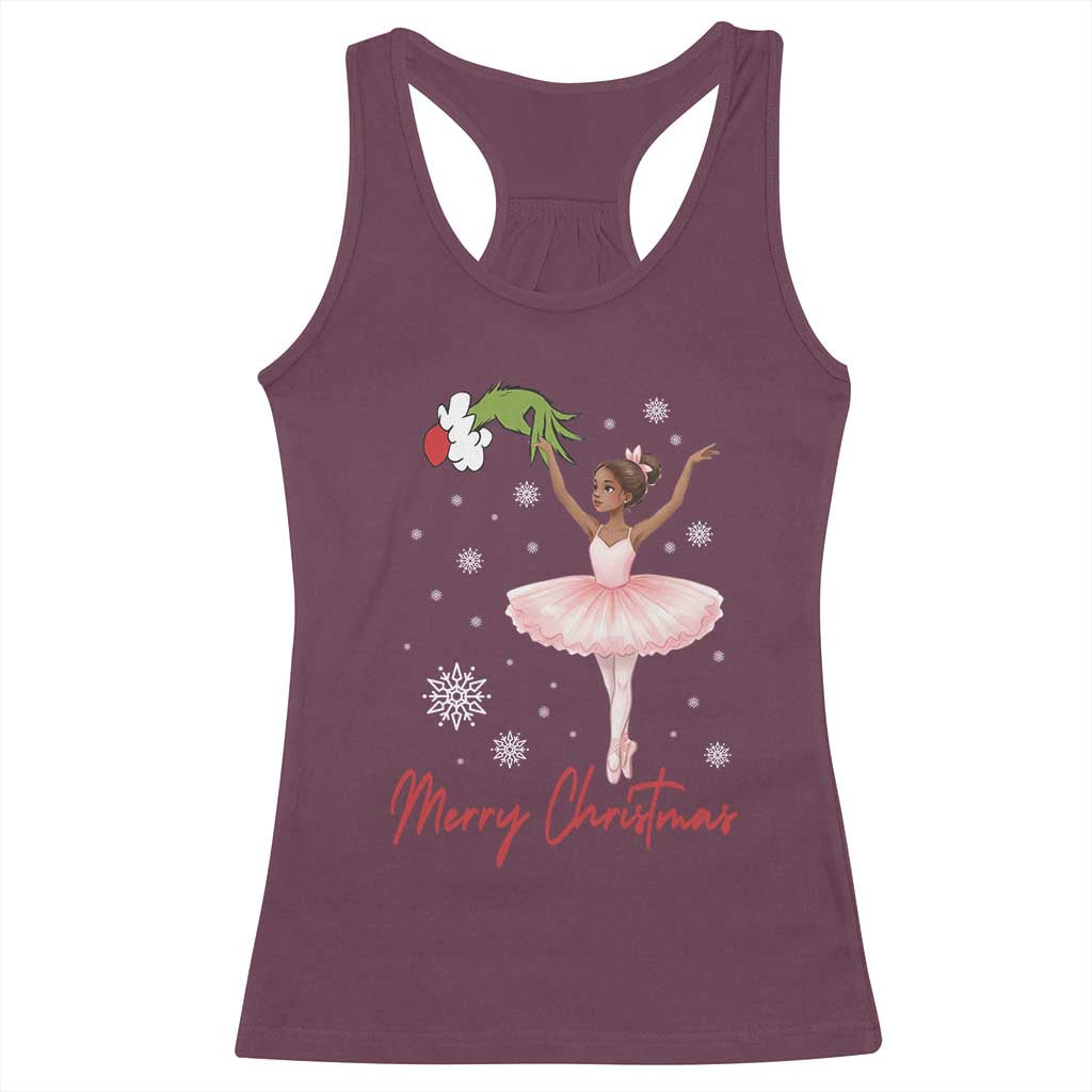 Black Nutcracker Ballet Racerback Tank Top Merry Christmas - Print Your Wear