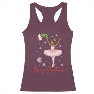 Black Nutcracker Ballet Racerback Tank Top Merry Christmas - Print Your Wear