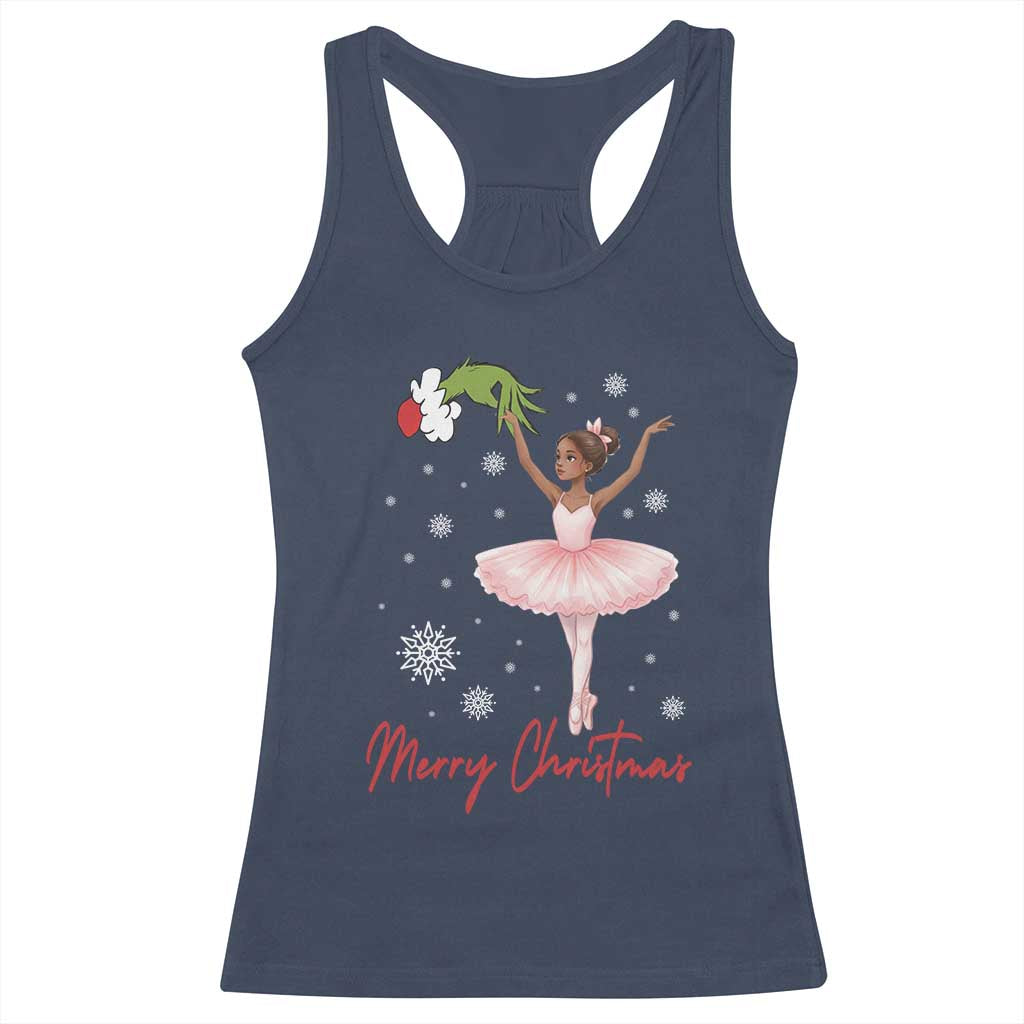Black Nutcracker Ballet Racerback Tank Top Merry Christmas - Print Your Wear
