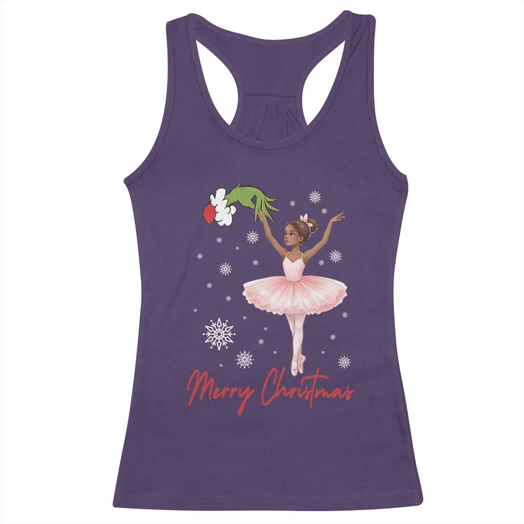 Black Nutcracker Ballet Racerback Tank Top Merry Christmas - Print Your Wear