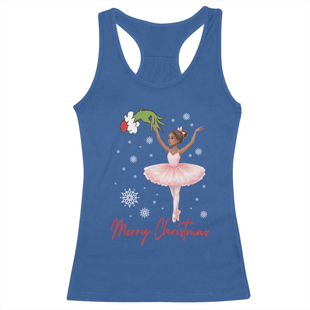 Black Nutcracker Ballet Racerback Tank Top Merry Christmas - Print Your Wear