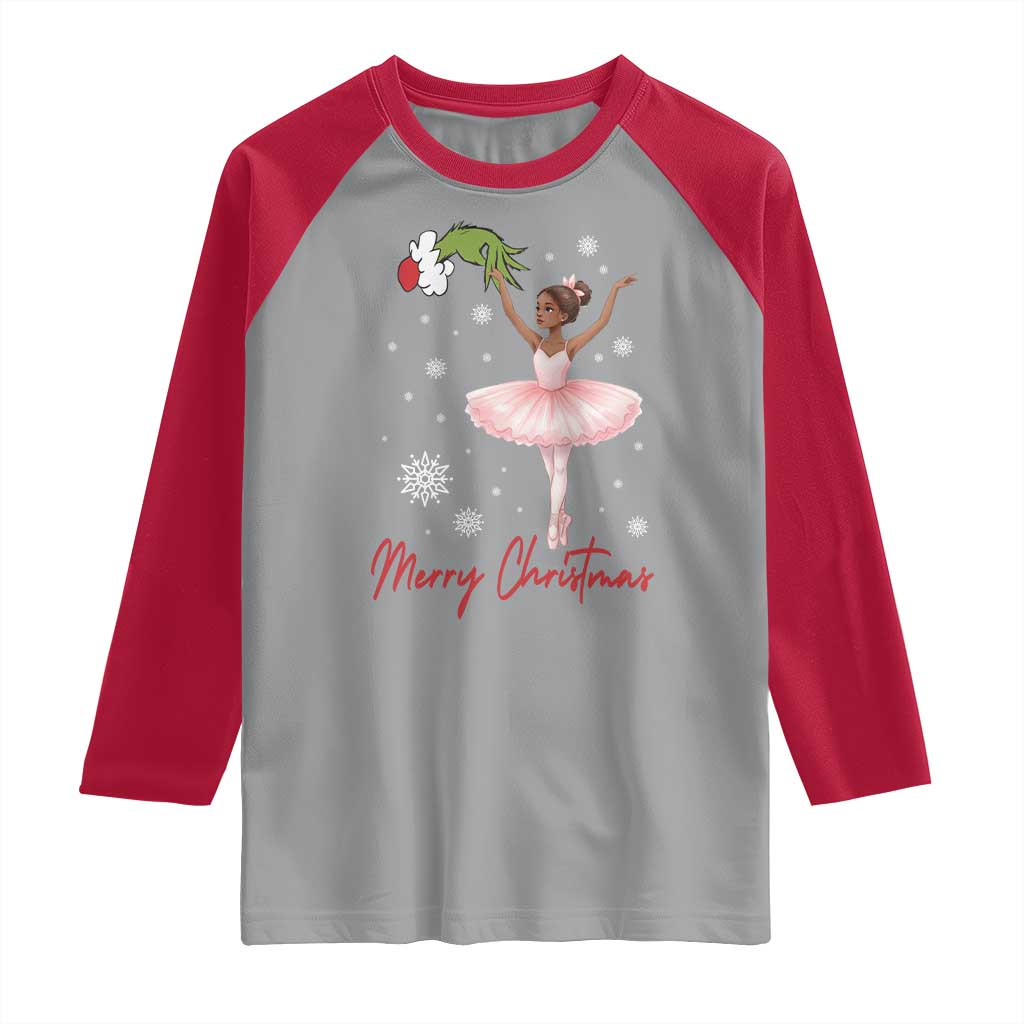Black Nutcracker Ballet Raglan Shirt Merry Christmas TS14 Sport Gray Red Print Your Wear
