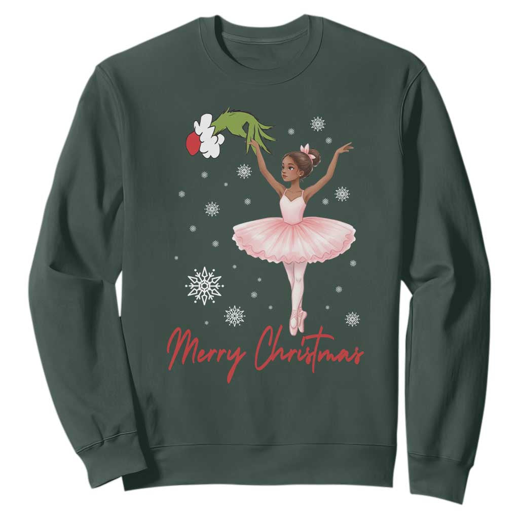Black Nutcracker Ballet Sweatshirt Merry Christmas TS14 Dark Forest Green Print Your Wear