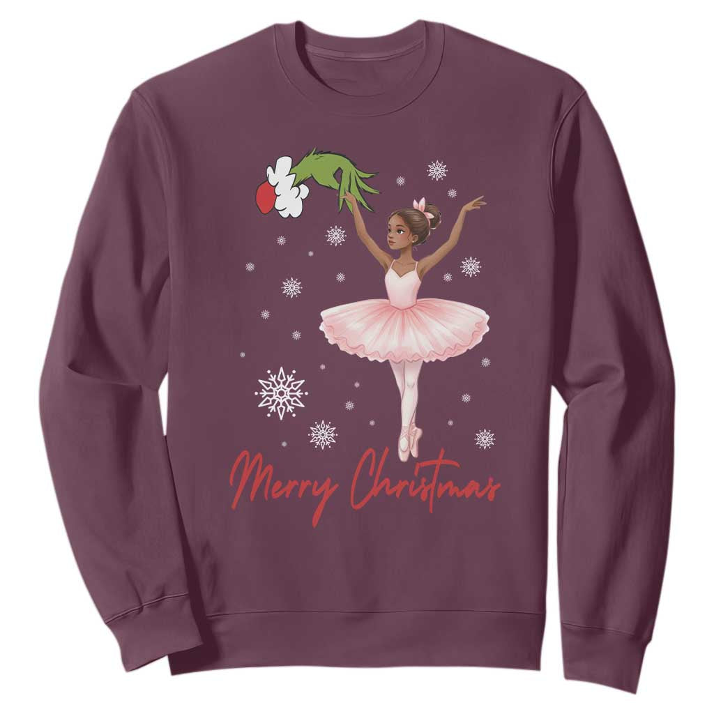 Black Nutcracker Ballet Sweatshirt Merry Christmas TS14 Maroon Print Your Wear