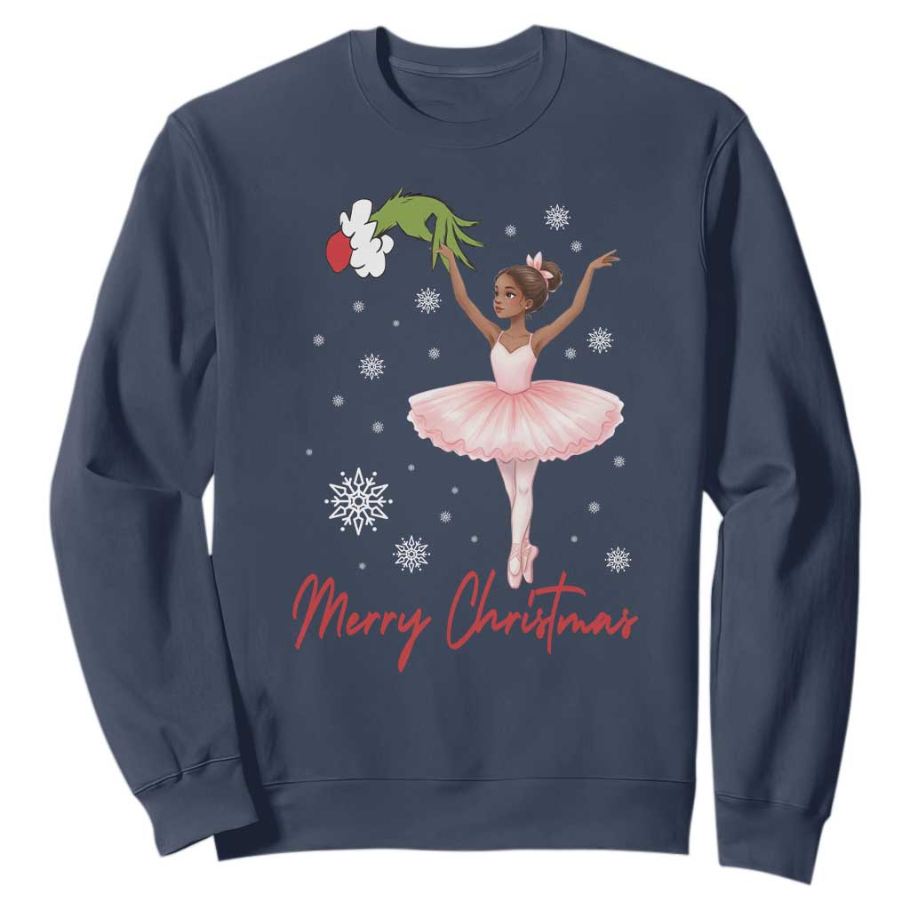 Black Nutcracker Ballet Sweatshirt Merry Christmas TS14 Navy Print Your Wear