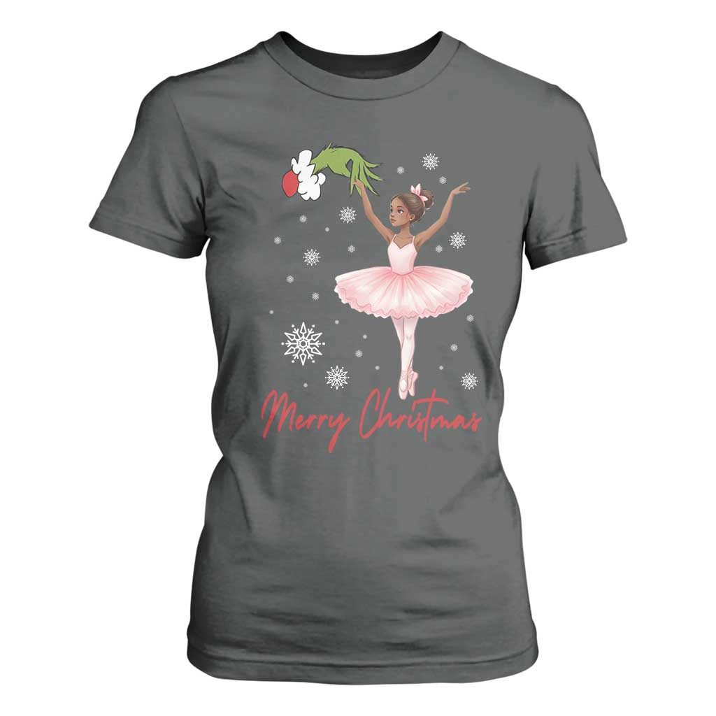 Black Nutcracker Ballet T Shirt For Women Merry Christmas TS14 Dark Heather Print Your Wear