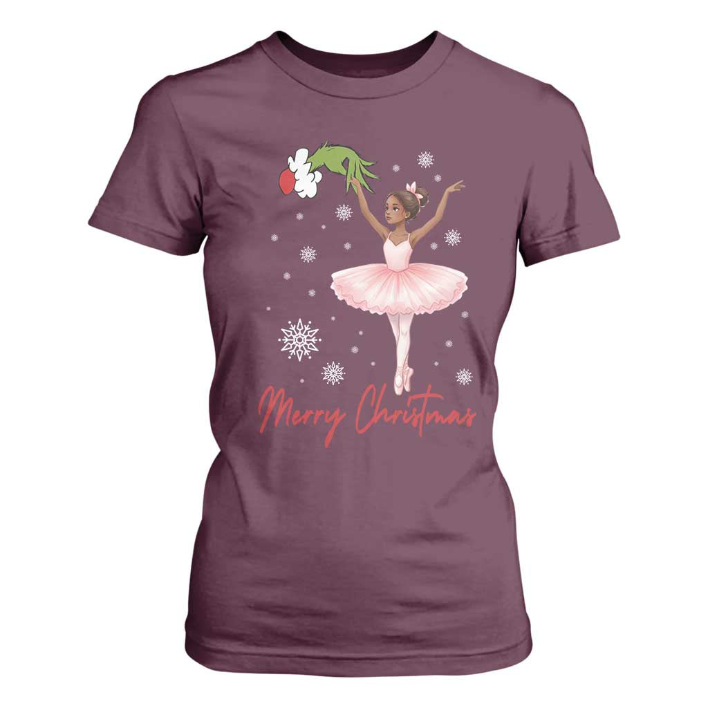 Black Nutcracker Ballet T Shirt For Women Merry Christmas TS14 Maroon Print Your Wear