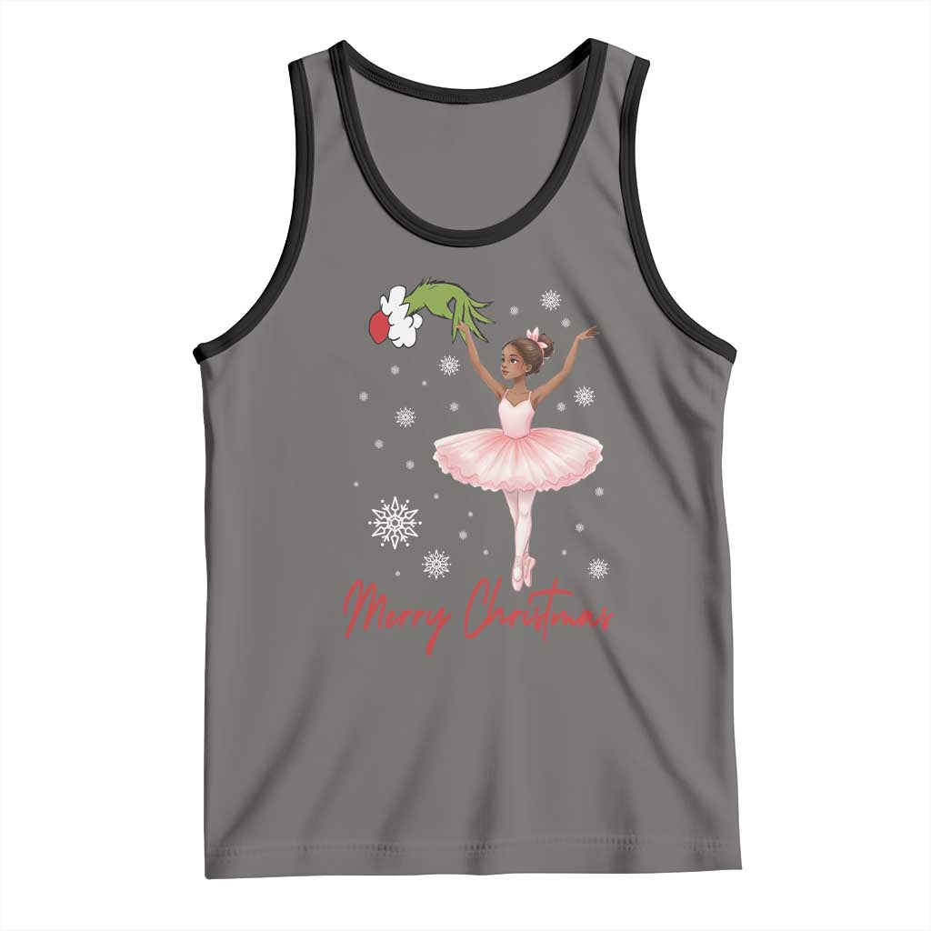 Black Nutcracker Ballet Tank Top Merry Christmas TS14 Deep Heather Black Print Your Wear