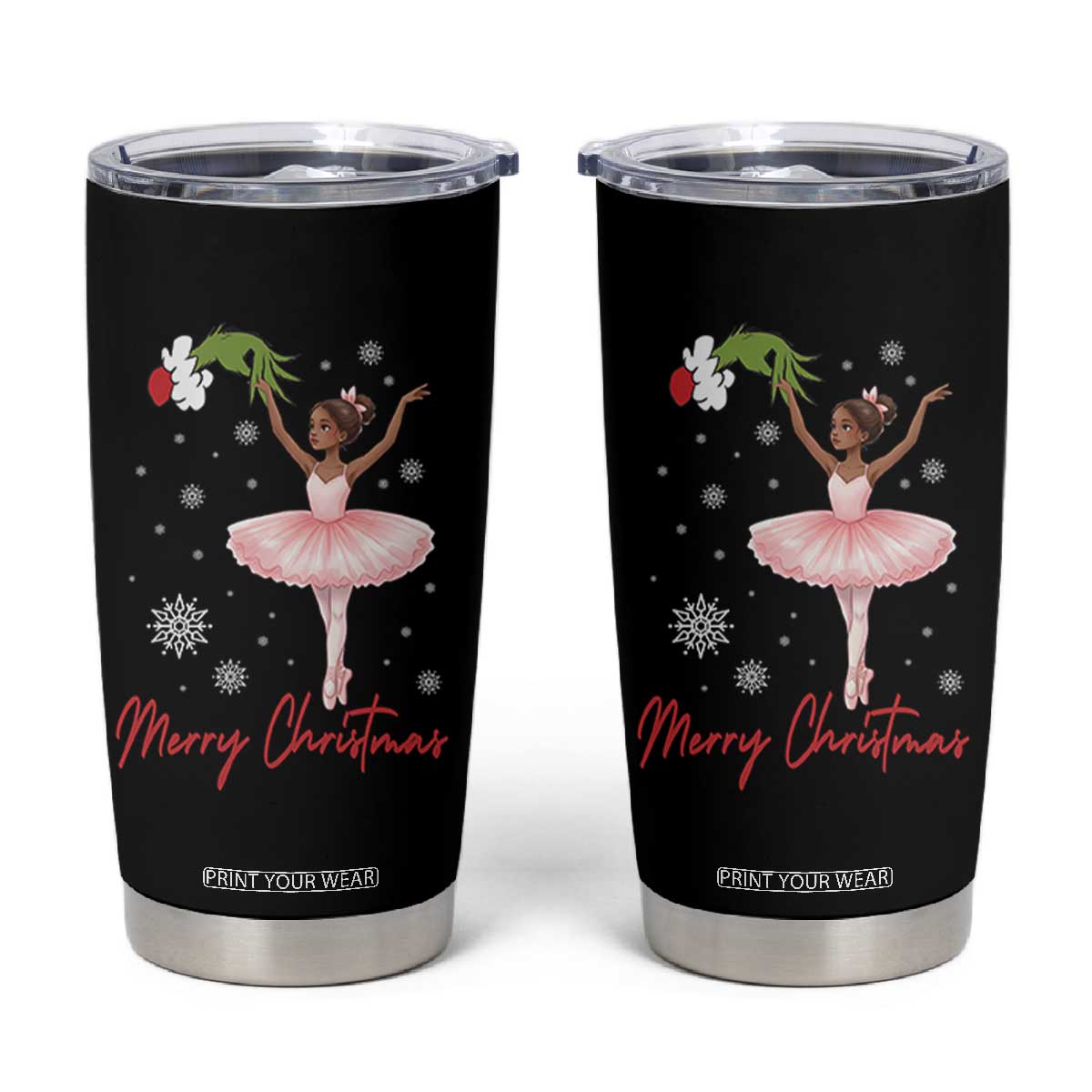 Black Nutcracker Ballet Tumbler Cup Merry Christmas TS14 Black Print Your Wear