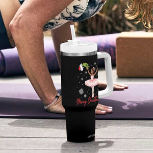 Black Nutcracker Ballet Tumbler With Handle Merry Christmas TS14 Print Your Wear