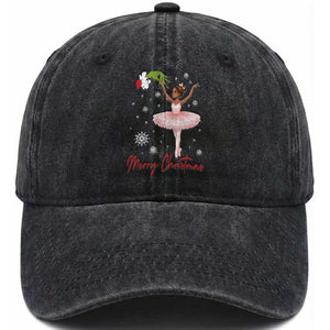 Black Nutcracker Ballet Washed Cotton Baseball Cap Merry Christmas TS14 Washed Cap Universal Fit Black Print Your Wear