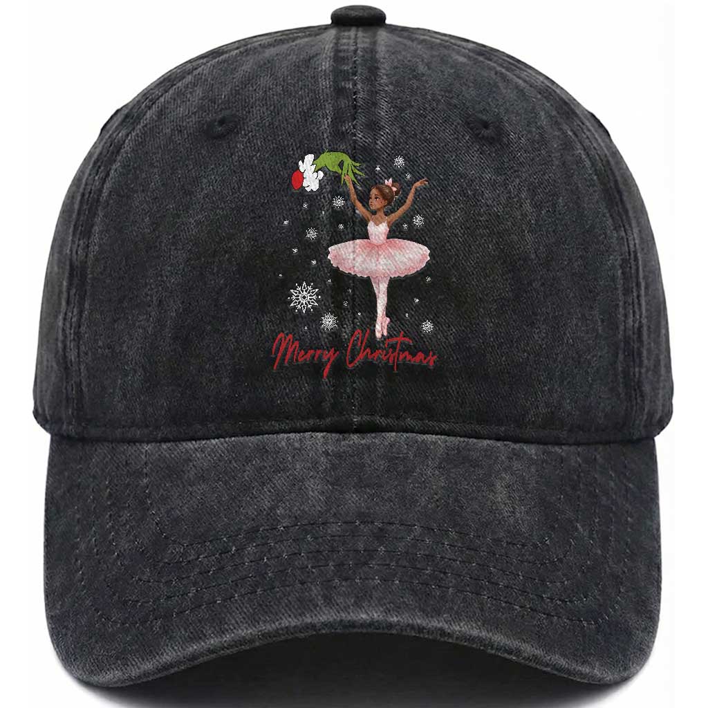 Black Nutcracker Ballet Washed Cotton Baseball Cap Merry Christmas TS14 Washed Cap Universal Fit Black Print Your Wear