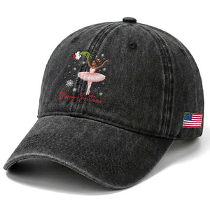 Black Nutcracker Ballet Washed Cotton Baseball Cap Merry Christmas TS14 Print Your Wear
