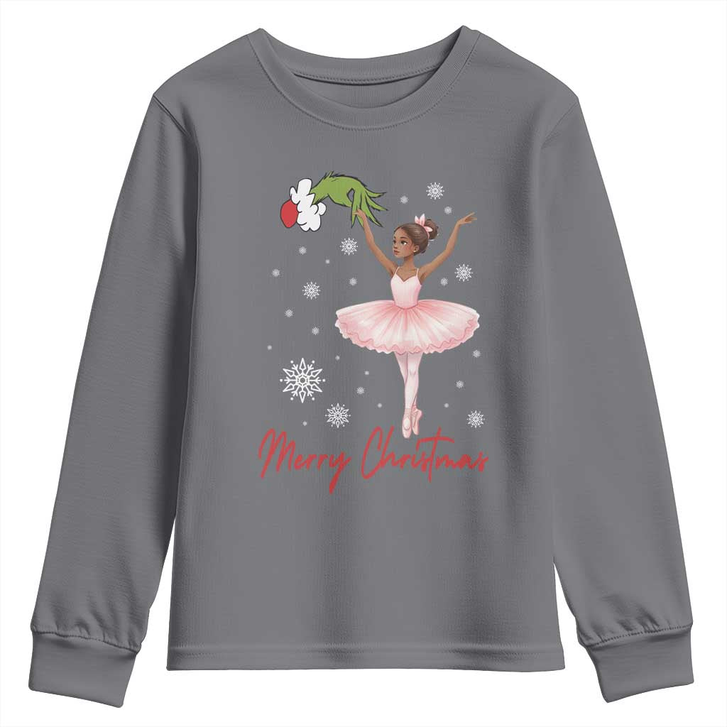 Black Nutcracker Ballet Youth Sweatshirt Merry Christmas TS14 Charcoal Print Your Wear