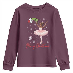 Black Nutcracker Ballet Youth Sweatshirt Merry Christmas TS14 Maroon Print Your Wear