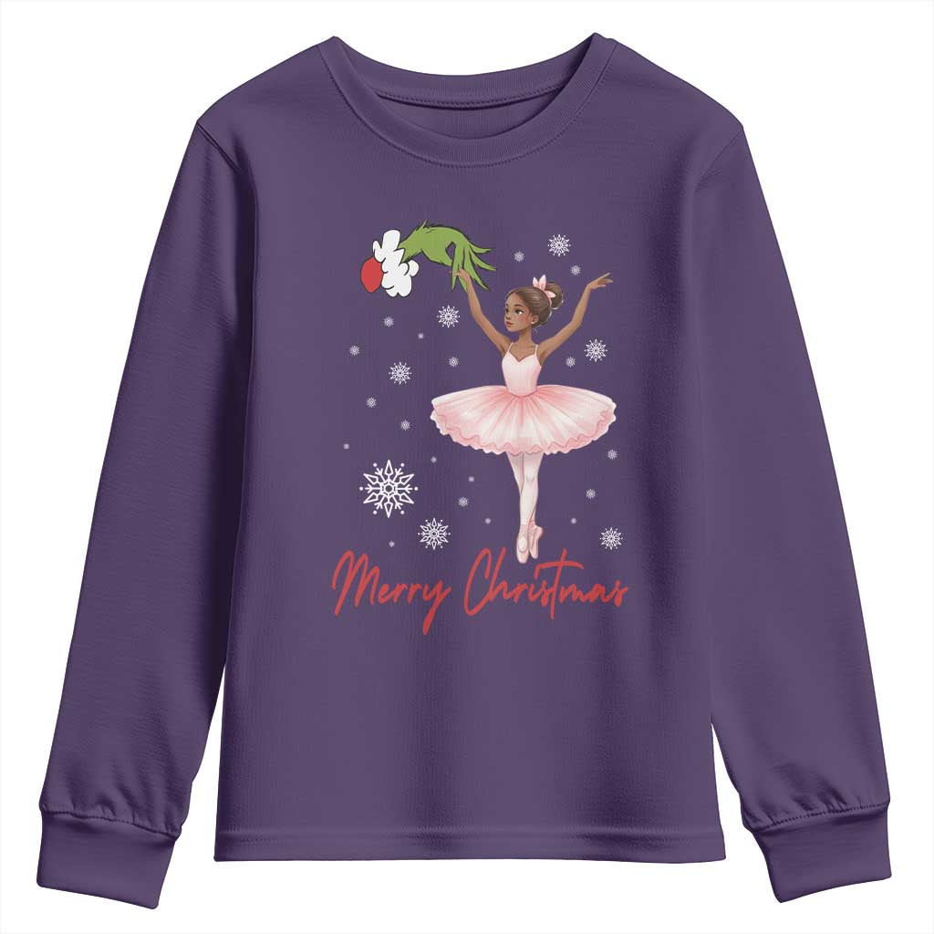 Black Nutcracker Ballet Youth Sweatshirt Merry Christmas TS14 Purple Print Your Wear