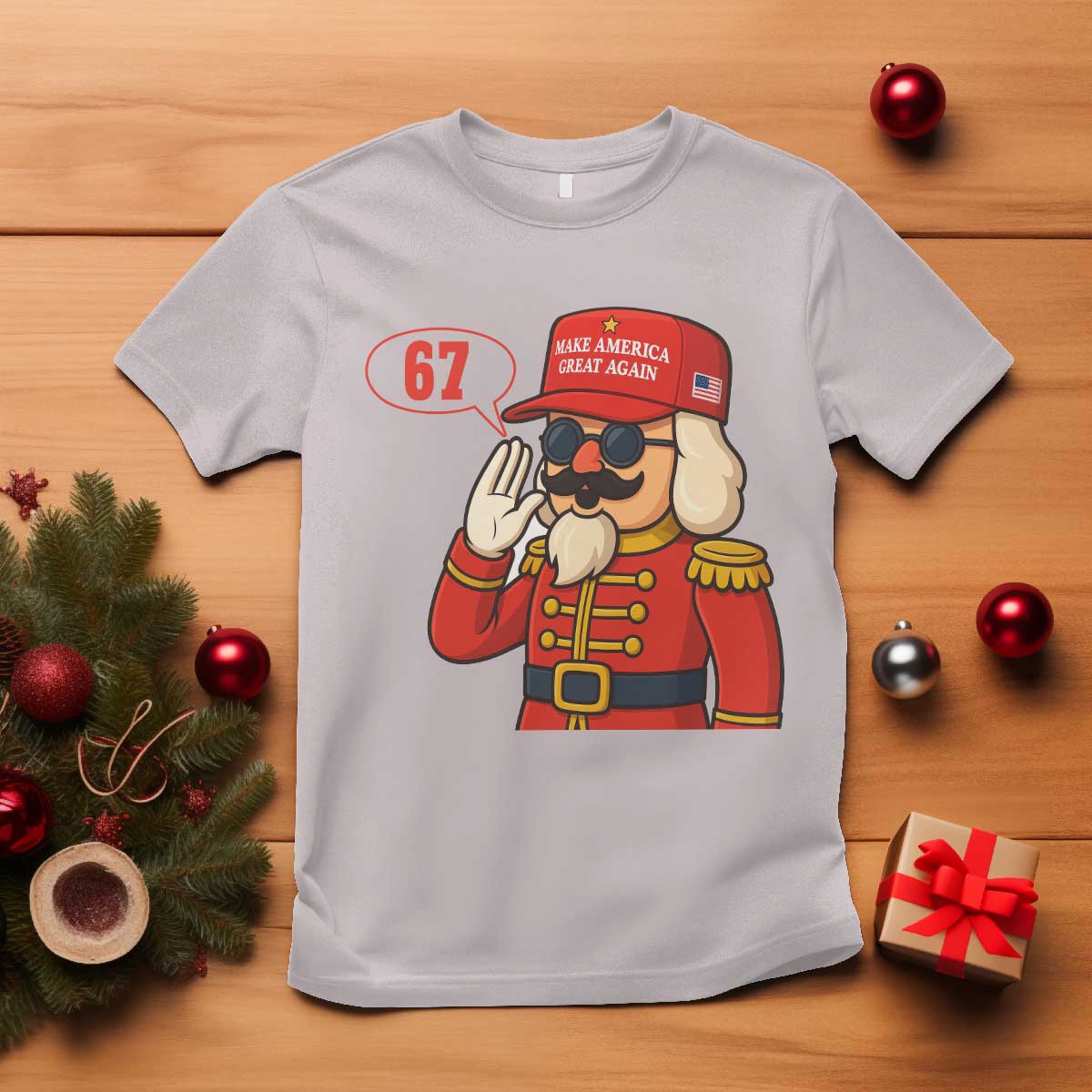 67 Six Seven Christmas Meme T Shirt Funny Nutcracker Make Xmas Great Again TS14 Ice Gray Print Your Wear