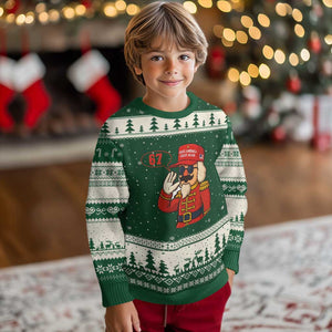 67 Six Seven Xmas Meme Ugly Christmas Sweater Funny Nutcracker Make Xmas Great Again TS14 Forest Green Beige Print Your Wear