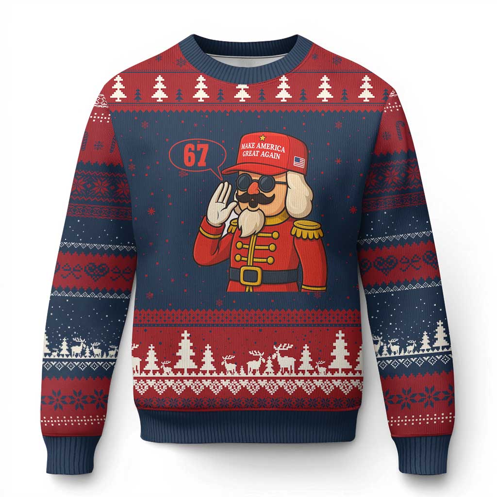 67 Six Seven Xmas Meme Ugly Christmas Sweater Funny Nutcracker Make Xmas Great Again TS14 Navy Red Print Your Wear