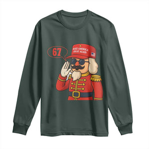 67 Six Seven Christmas Meme Long Sleeve Shirt Funny Nutcracker Make Xmas Great Again TS14 Dark Forest Green Print Your Wear