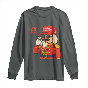 67 Six Seven Christmas Meme Long Sleeve Shirt Funny Nutcracker Make Xmas Great Again TS14 Dark Heather Print Your Wear