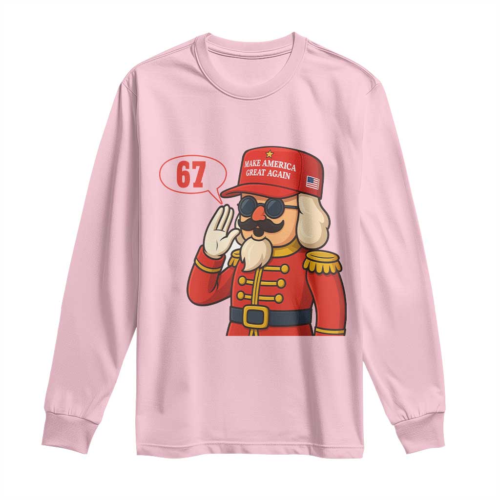 67 Six Seven Christmas Meme Long Sleeve Shirt Funny Nutcracker Make Xmas Great Again TS14 Light Pink Print Your Wear