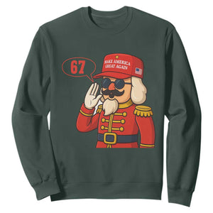 67 Six Seven Christmas Meme Sweatshirt Funny Nutcracker Make Xmas Great Again TS14 Dark Forest Green Print Your Wear