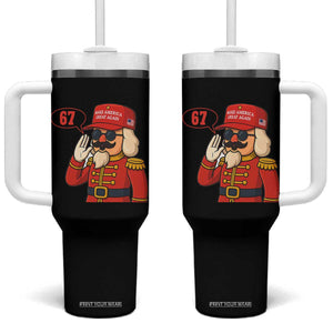 67 Six Seven Christmas Meme Tumbler With Handle Funny Nutcracker Make Xmas Great Again TS14 One Size: 40 oz Black Print Your Wear