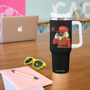 67 Six Seven Christmas Meme Tumbler With Handle Funny Nutcracker Make Xmas Great Again TS14 Print Your Wear