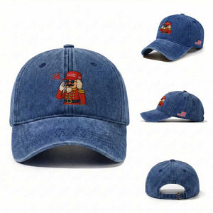 67 Six Seven Christmas Meme Washed Cotton Baseball Cap Funny Nutcracker Make Xmas Great Again TS14 Washed Cap Universal Fit Royal Blue Print Your Wear