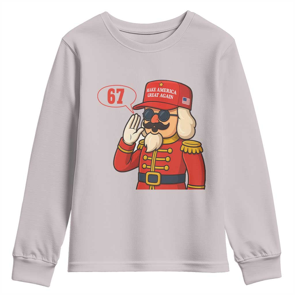 67 Six Seven Christmas Meme Youth Sweatshirt Funny Nutcracker Make Xmas Great Again TS14 Ice Gray Print Your Wear