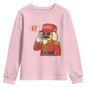 67 Six Seven Christmas Meme Youth Sweatshirt Funny Nutcracker Make Xmas Great Again TS14 Light Pink Print Your Wear