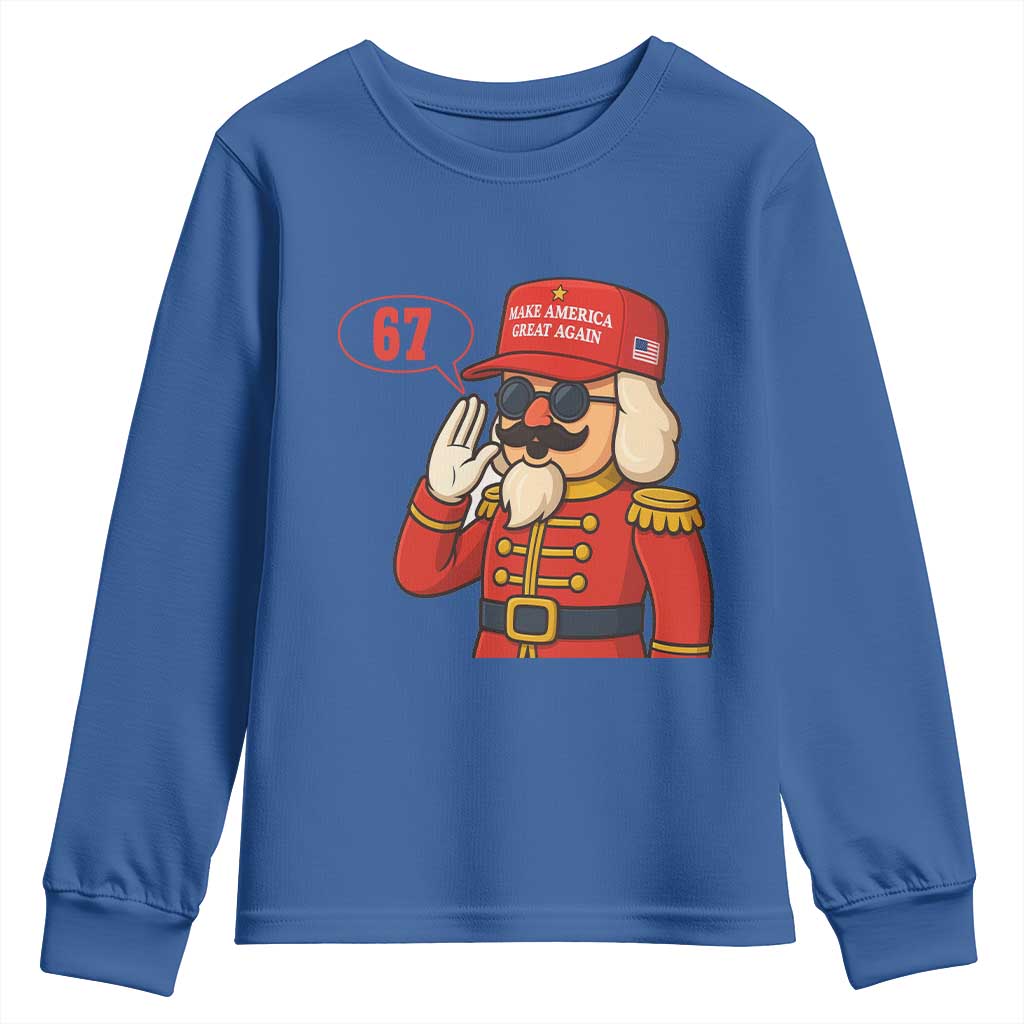 67 Six Seven Christmas Meme Youth Sweatshirt Funny Nutcracker Make Xmas Great Again TS14 Royal Blue Print Your Wear