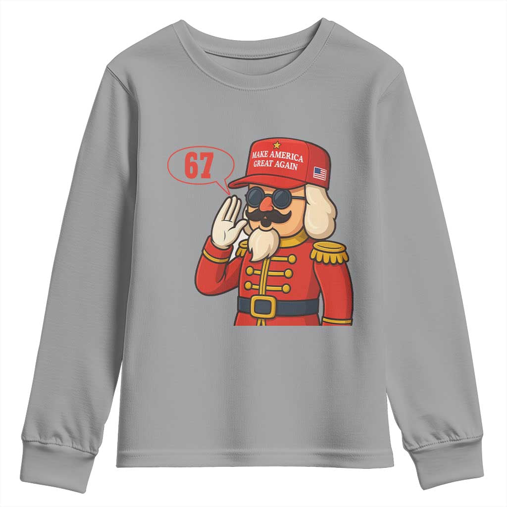 67 Six Seven Christmas Meme Youth Sweatshirt Funny Nutcracker Make Xmas Great Again TS14 Sport Gray Print Your Wear