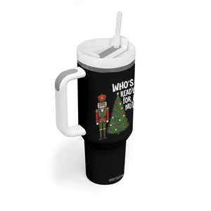 Black Nutcracker Christmas Tumbler With Handle Who Is Ready For A Nut TS14 Print Your Wear