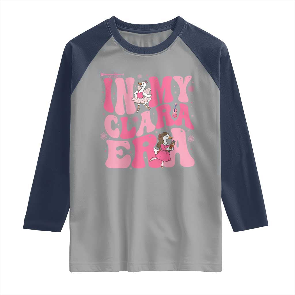 Nutcracker Goose Ballet Raglan Shirt In My Clara Era TS14 Sport Gray Navy Print Your Wear