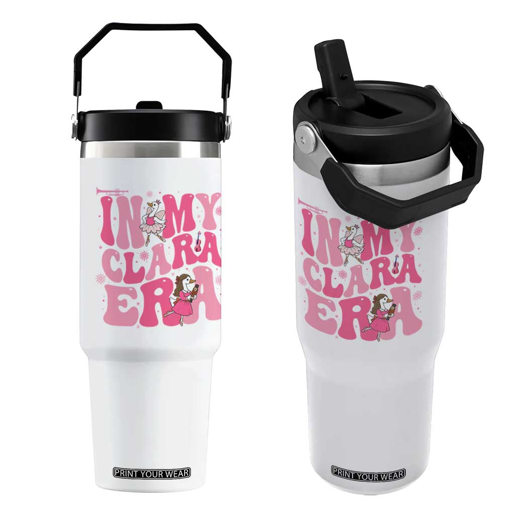 Nutcracker Goose Ballet Flip Straw Tumbler In My Clara Era TS14 One Size: 30 oz White Print Your Wear